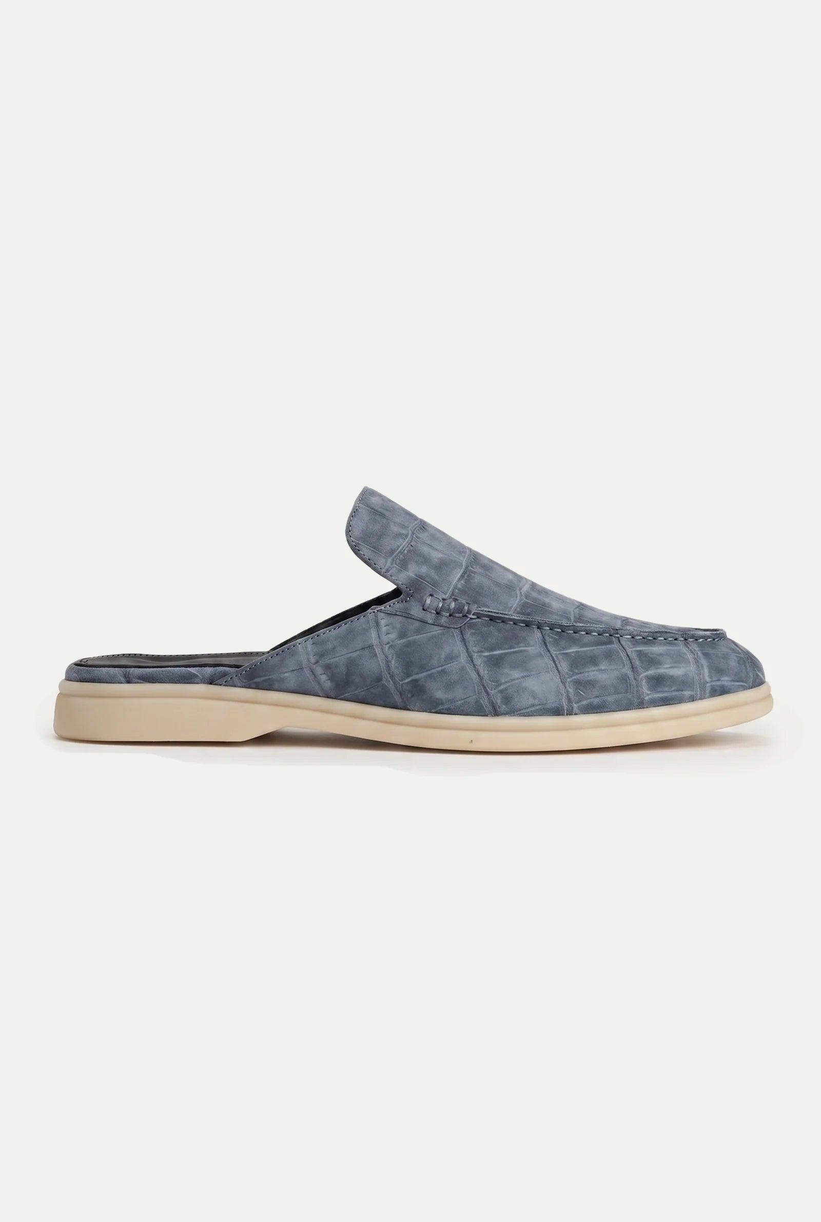 Croco Mule Glanzschwarz