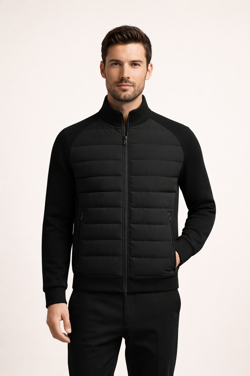 Essenzielle Hybridjacke Schwarz