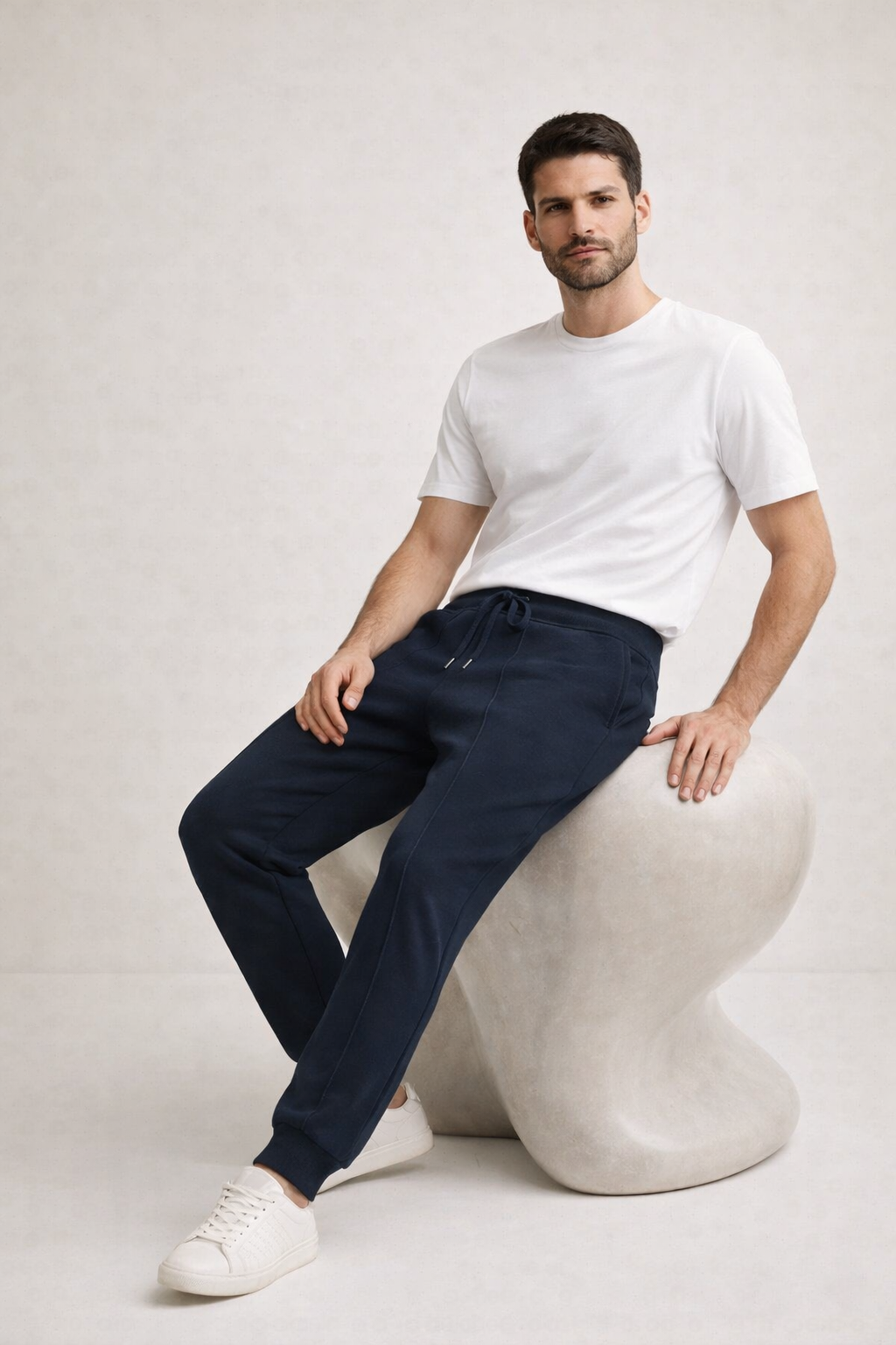 Klassische Freizeithose Marineblau