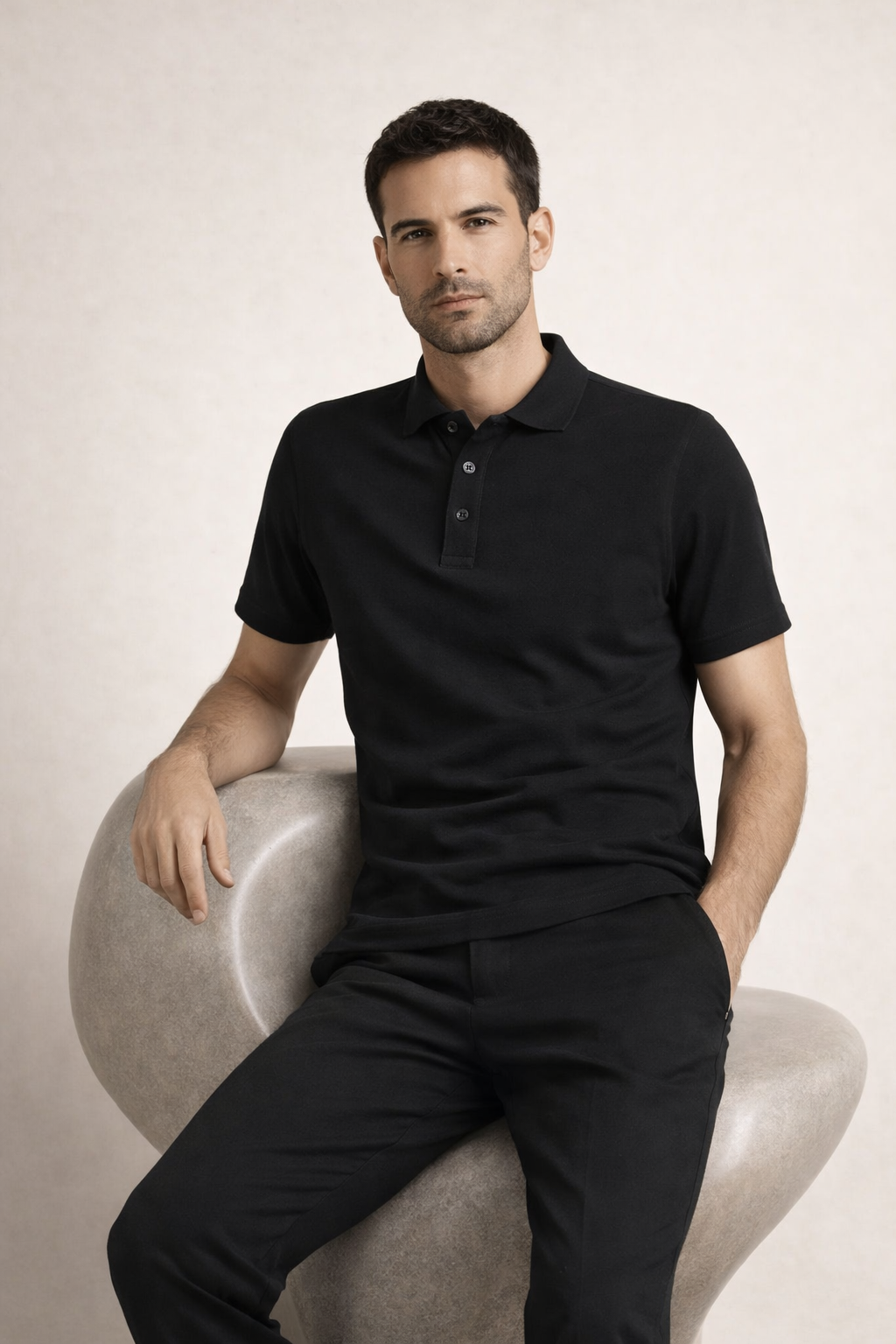 Edles Polo Schwarz