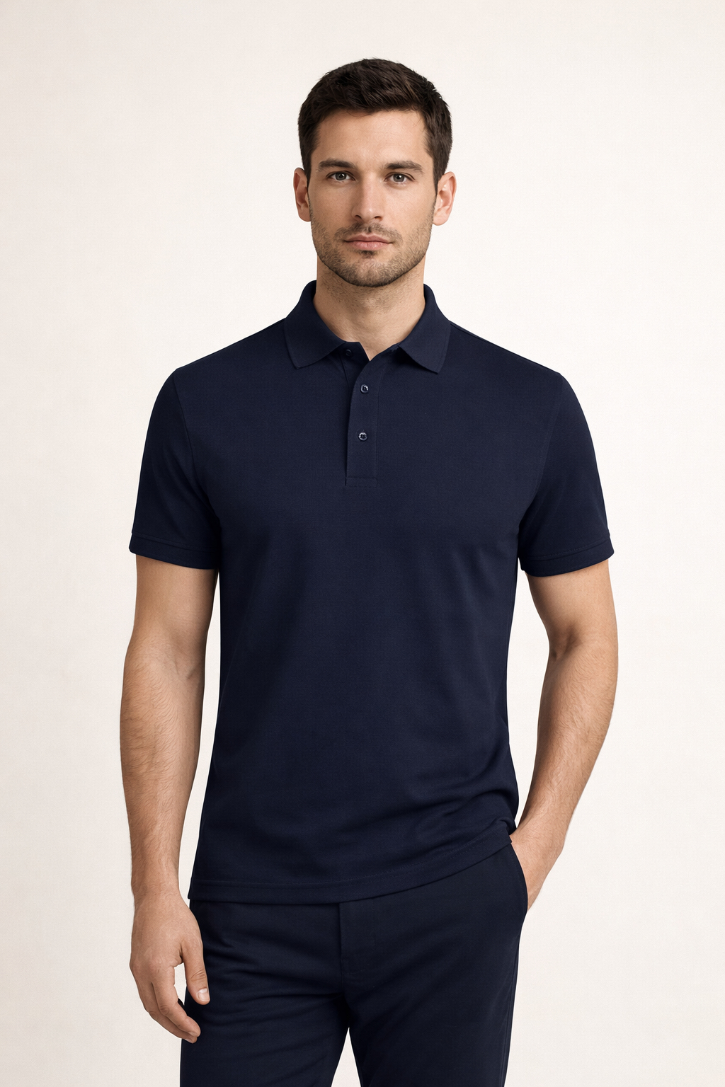 Edles Poloshirt, Marineblau