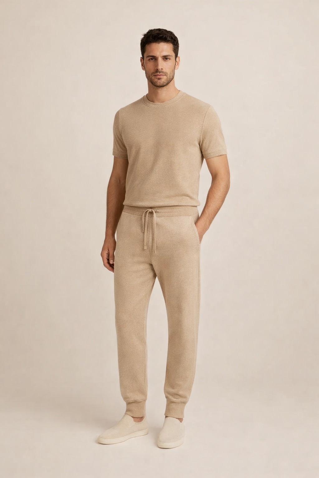 Contour Knit Jogger Beige