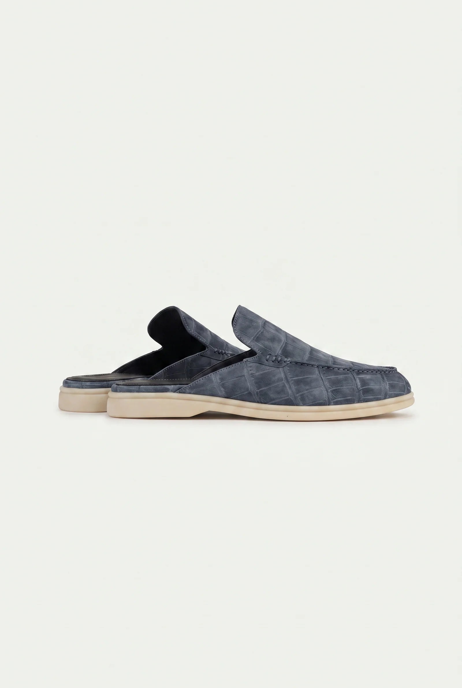 Croco Mule Glanzschwarz
