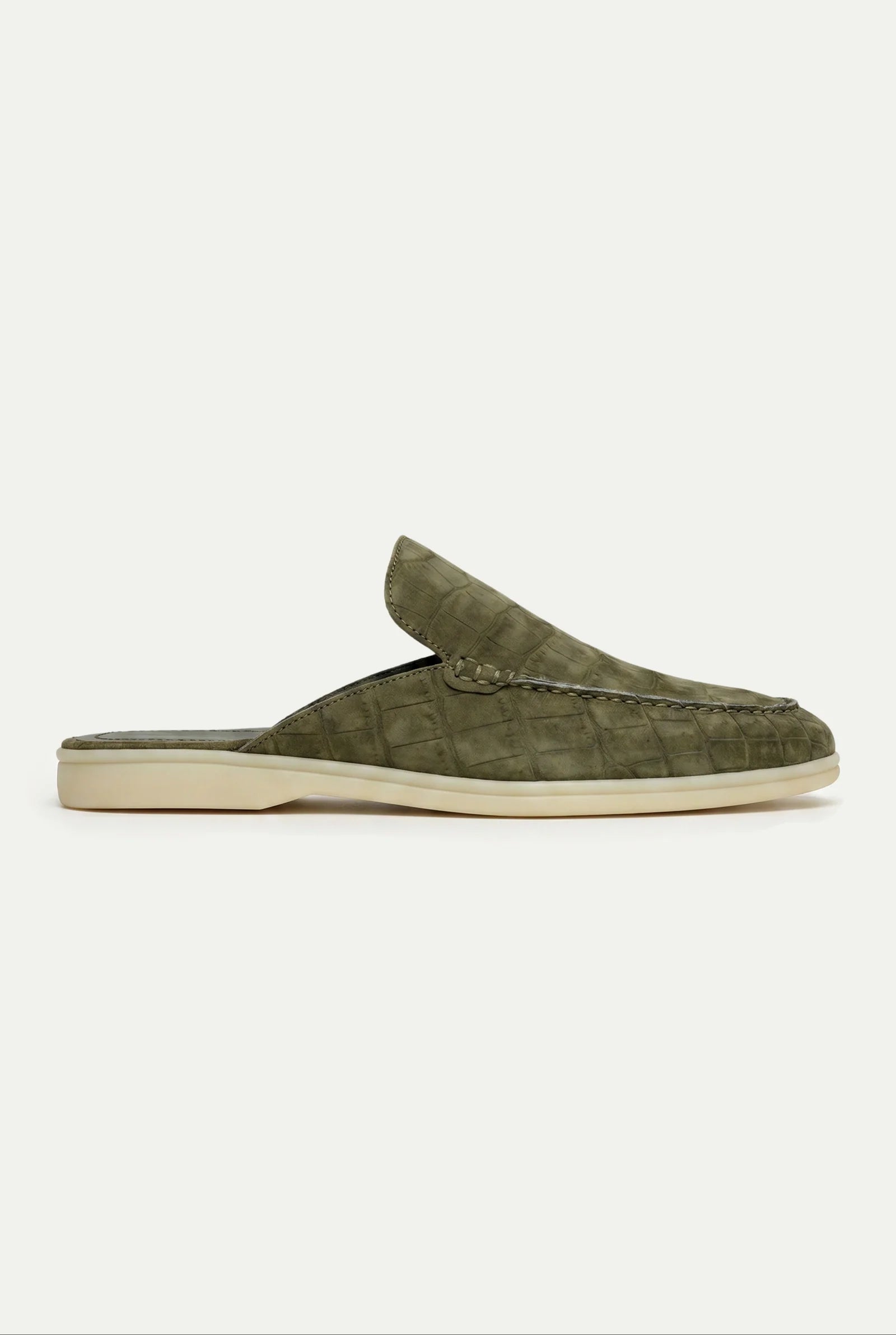 Croco Mule Glanzschwarz