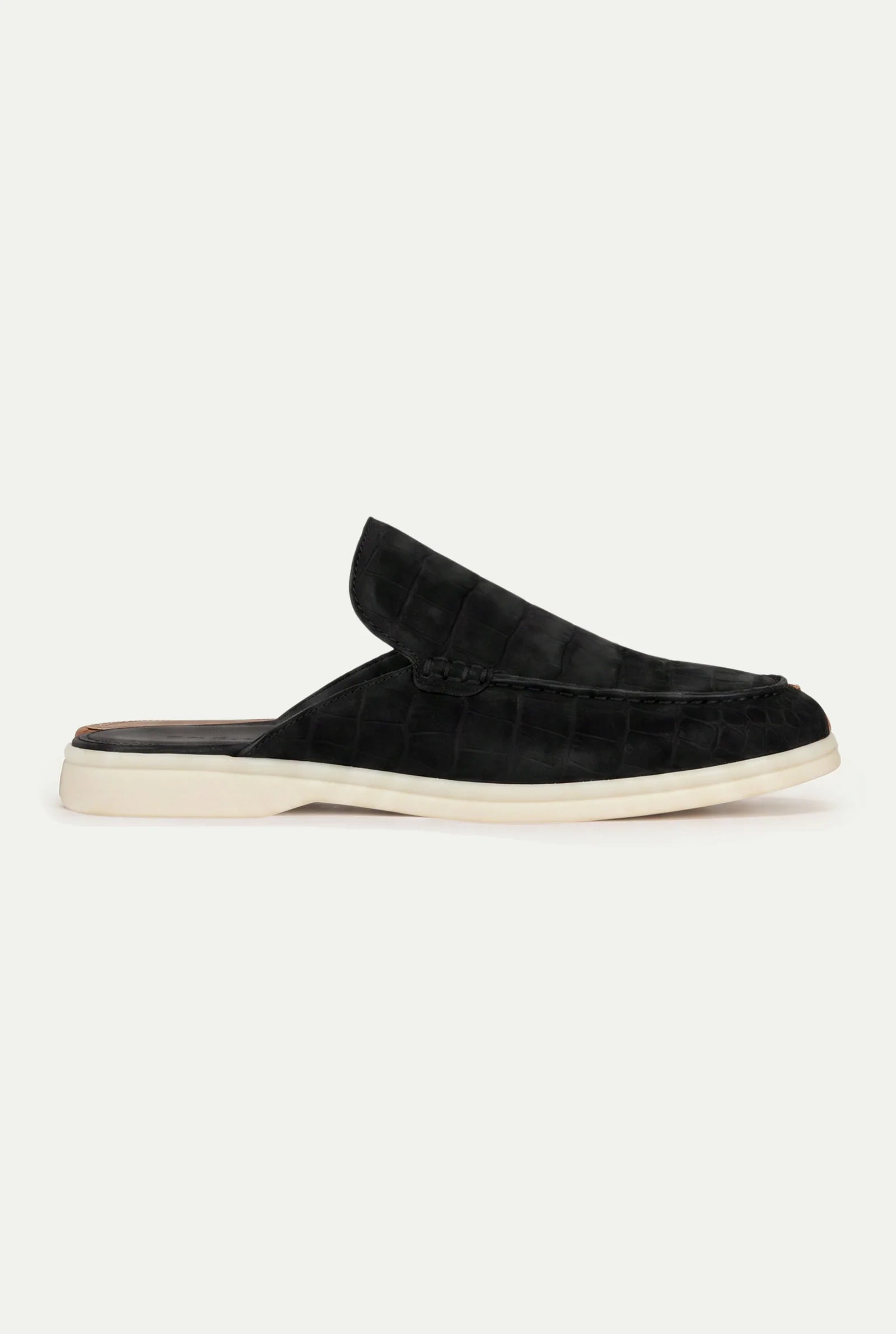 Croco Mule Glanzschwarz