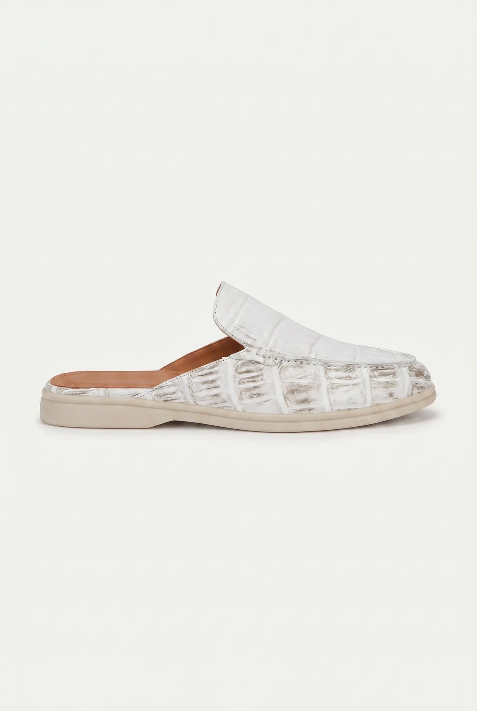Croco Mule Glanzschwarz