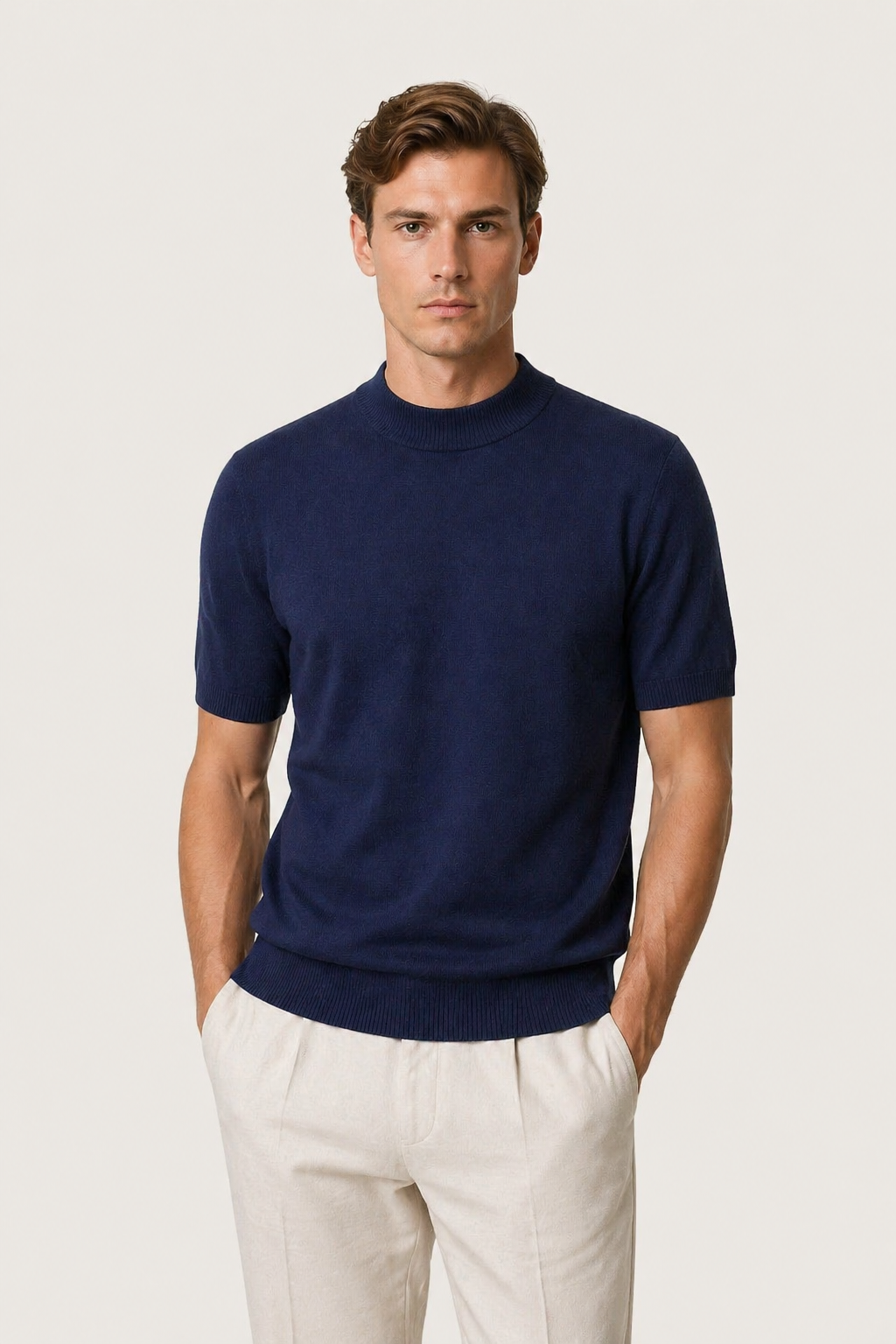 Azure Strick-T-Shirt Navy