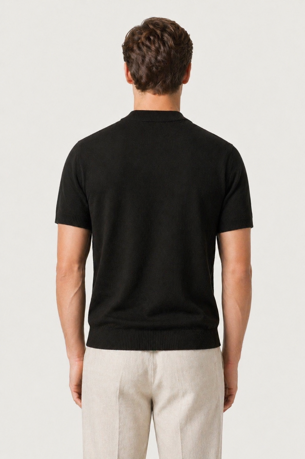 Azure Strick-T-Shirt Schwarz