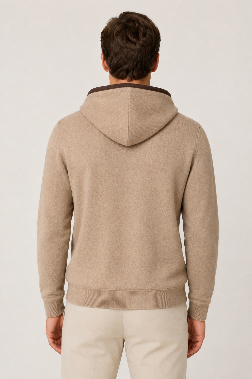 Kapuzenstrickjacke Braun / Dunkelbraun