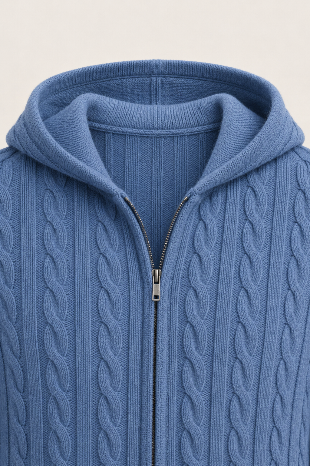 Kapuzenpullover Zopfmuster Royalblau
