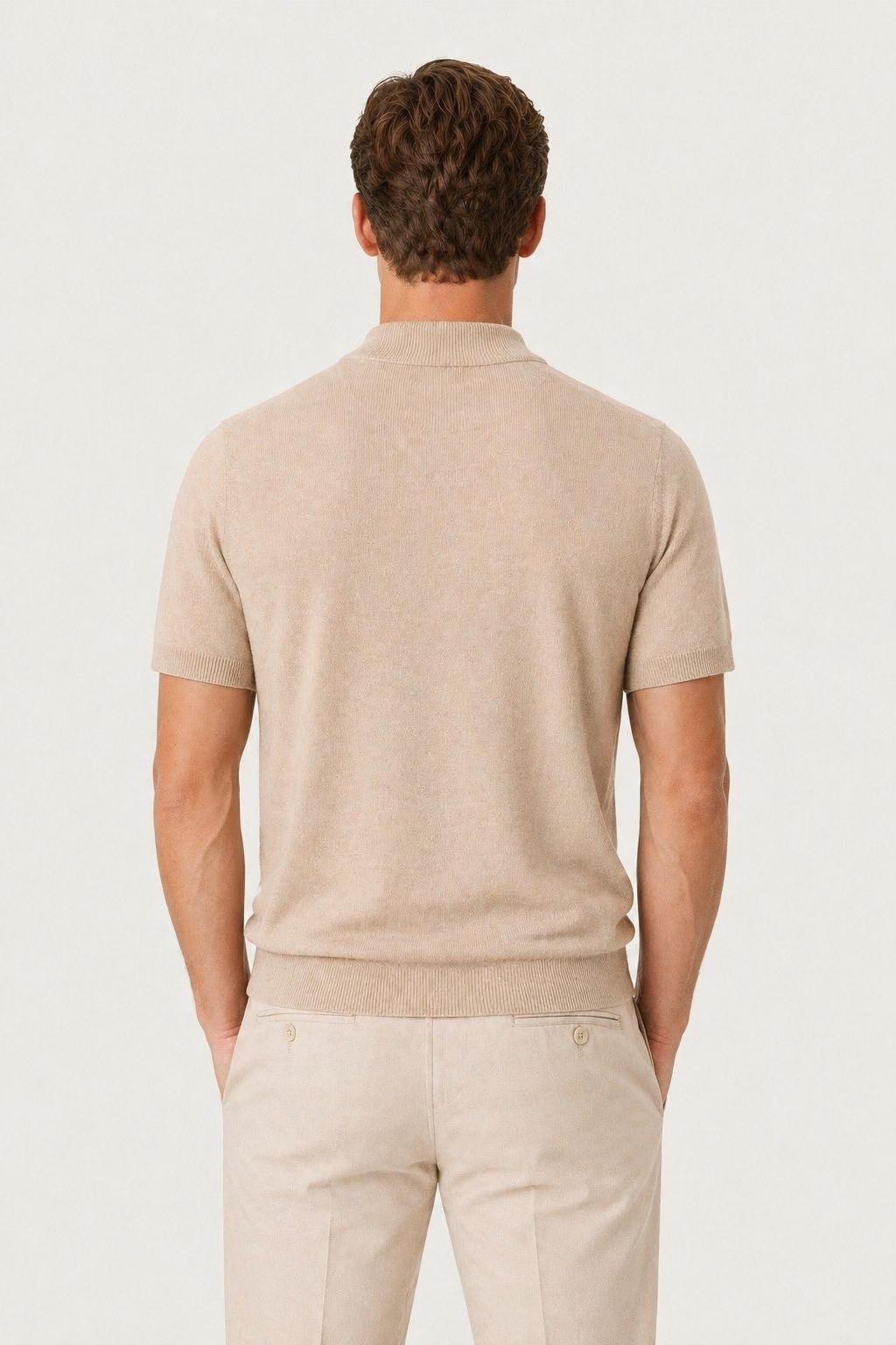 Gestricktes T-Shirt Azure Beige