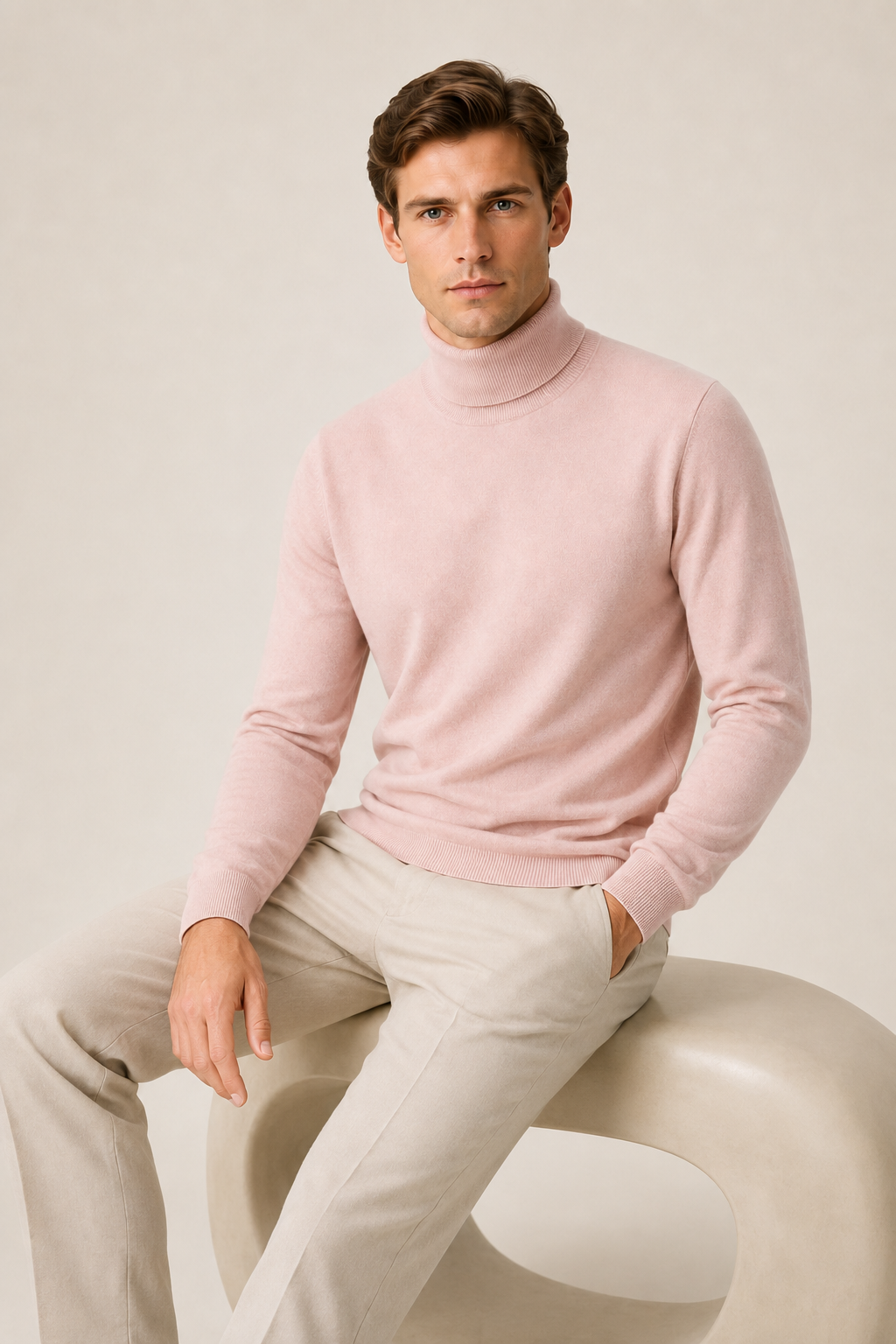 Intemporel Rollkragenpullover Jeansblau
