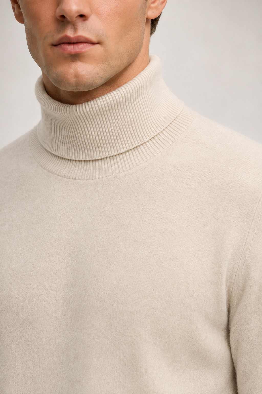 Intemporel Rollkragenpullover Jeansblau