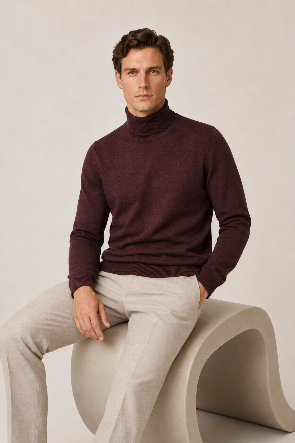 Intemporel Rollkragenpullover Jeansblau