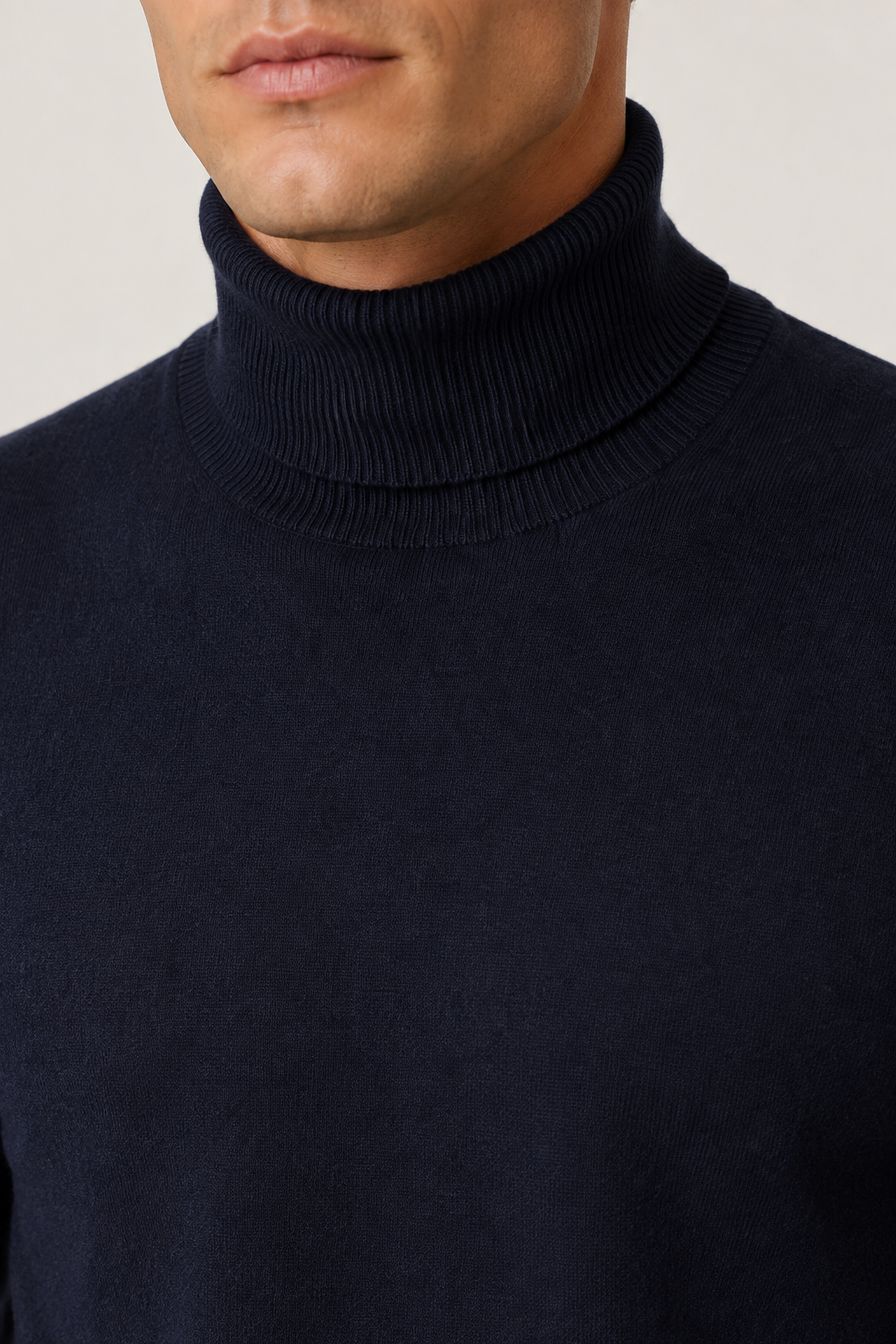 Intemporel Rollkragenpullover Jeansblau
