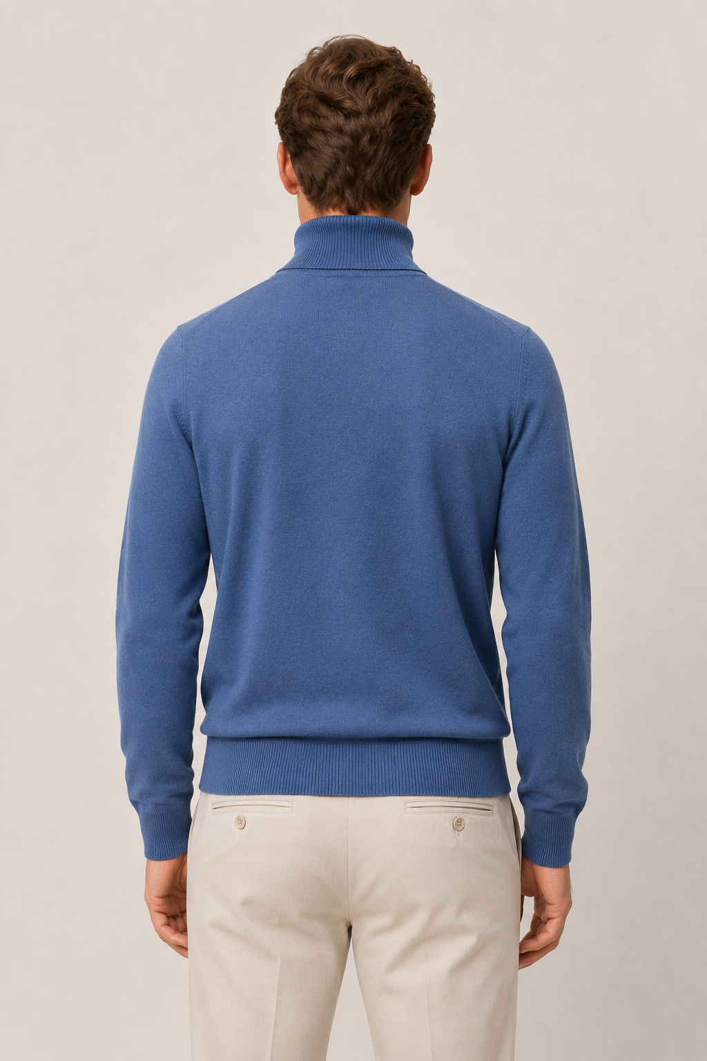Intemporel Rollkragenpullover Jeansblau