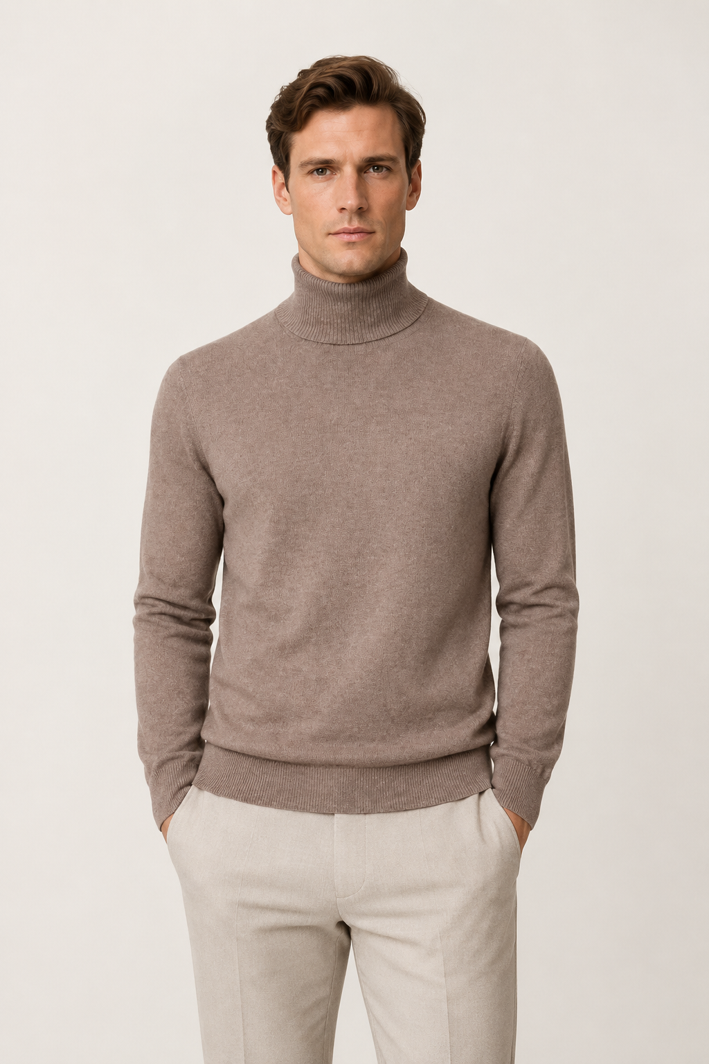 Intemporel Rollkragenpullover Taupe