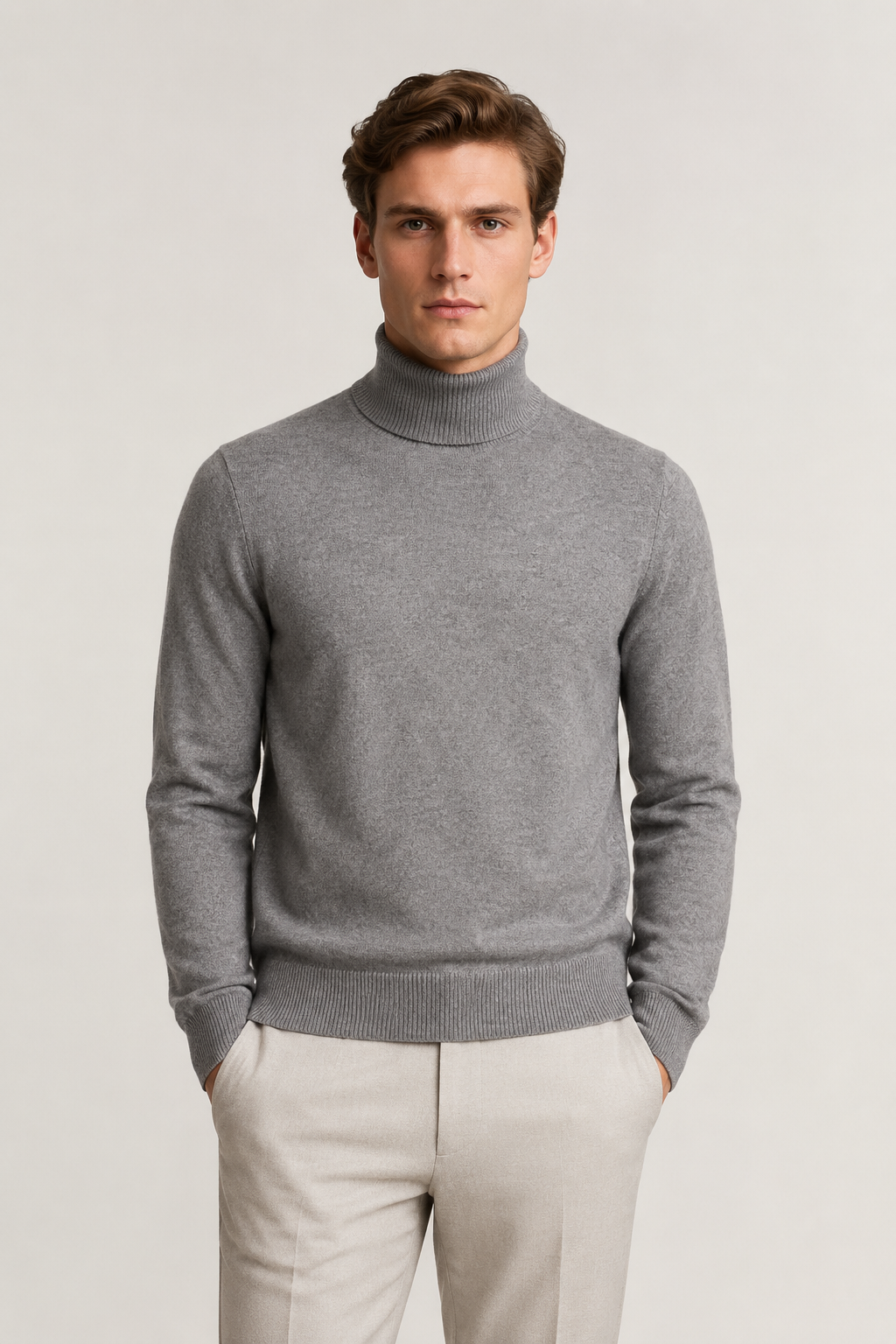 Zeitloser Rollkragenpullover Grau