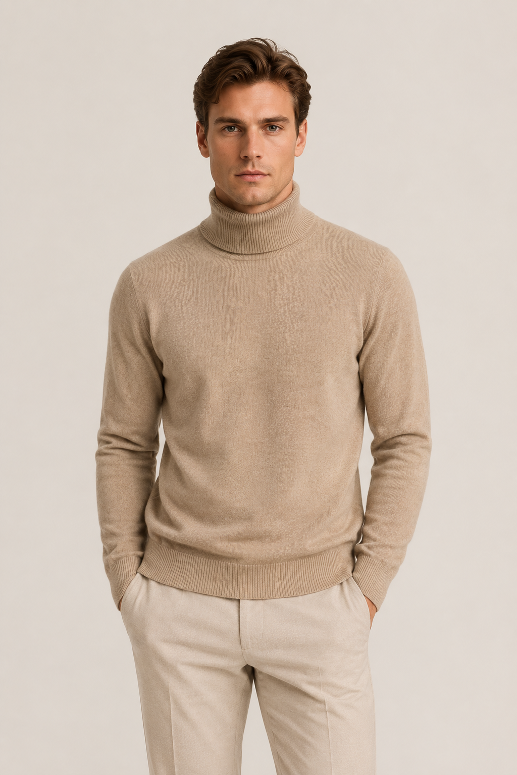 Zeitloser Rollkragenpullover Beige