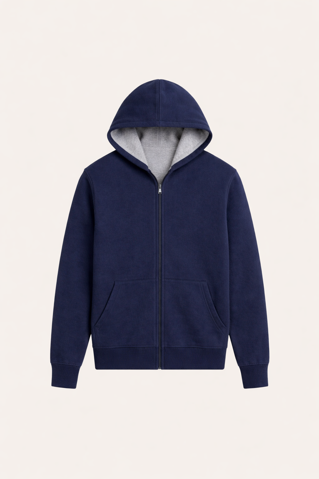 Wende-Strickjacke mit Kapuze Grau & Blau