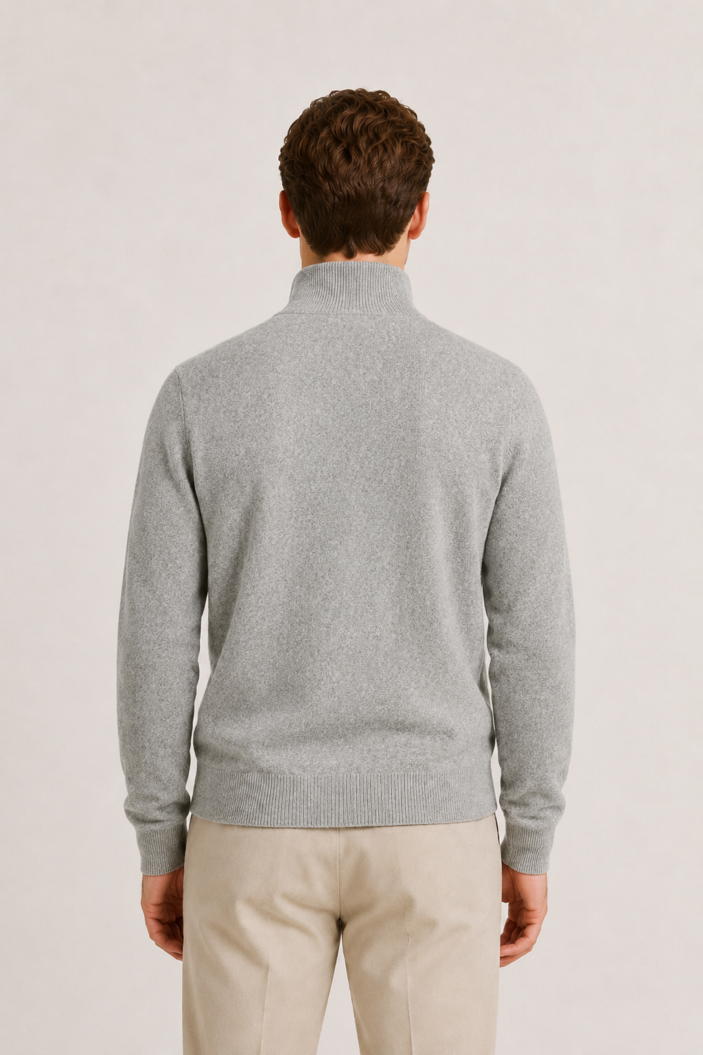 Wende-Strickjacke mit Reißverschluss, Beige & Grau