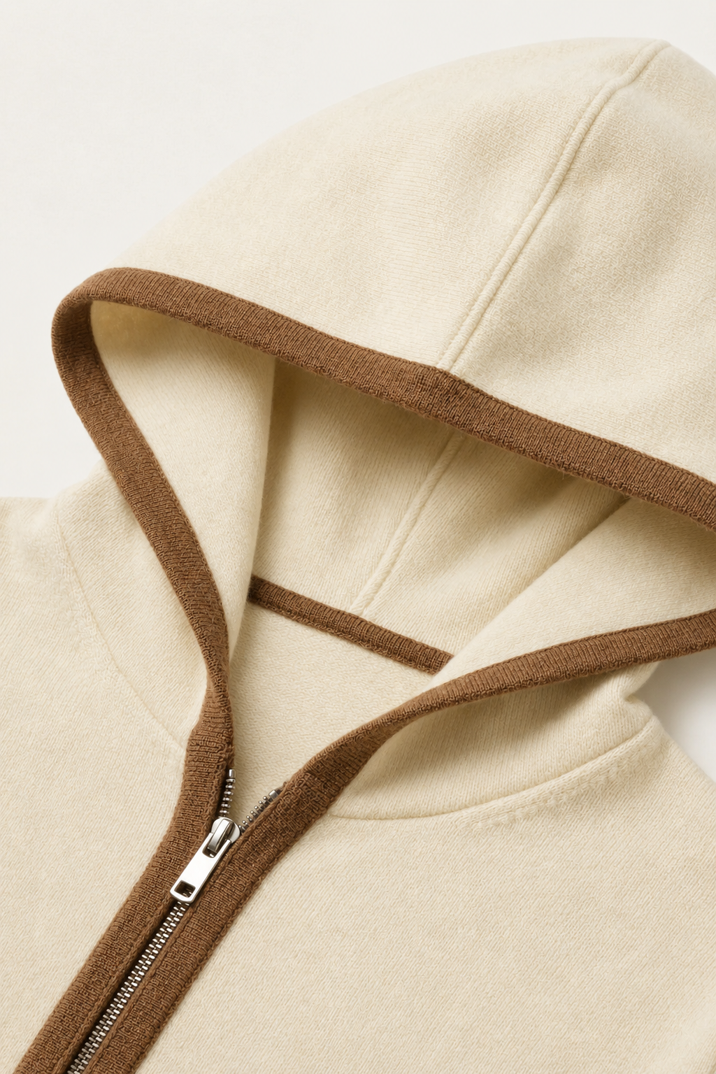 Kapuzenstrickjacke Beige