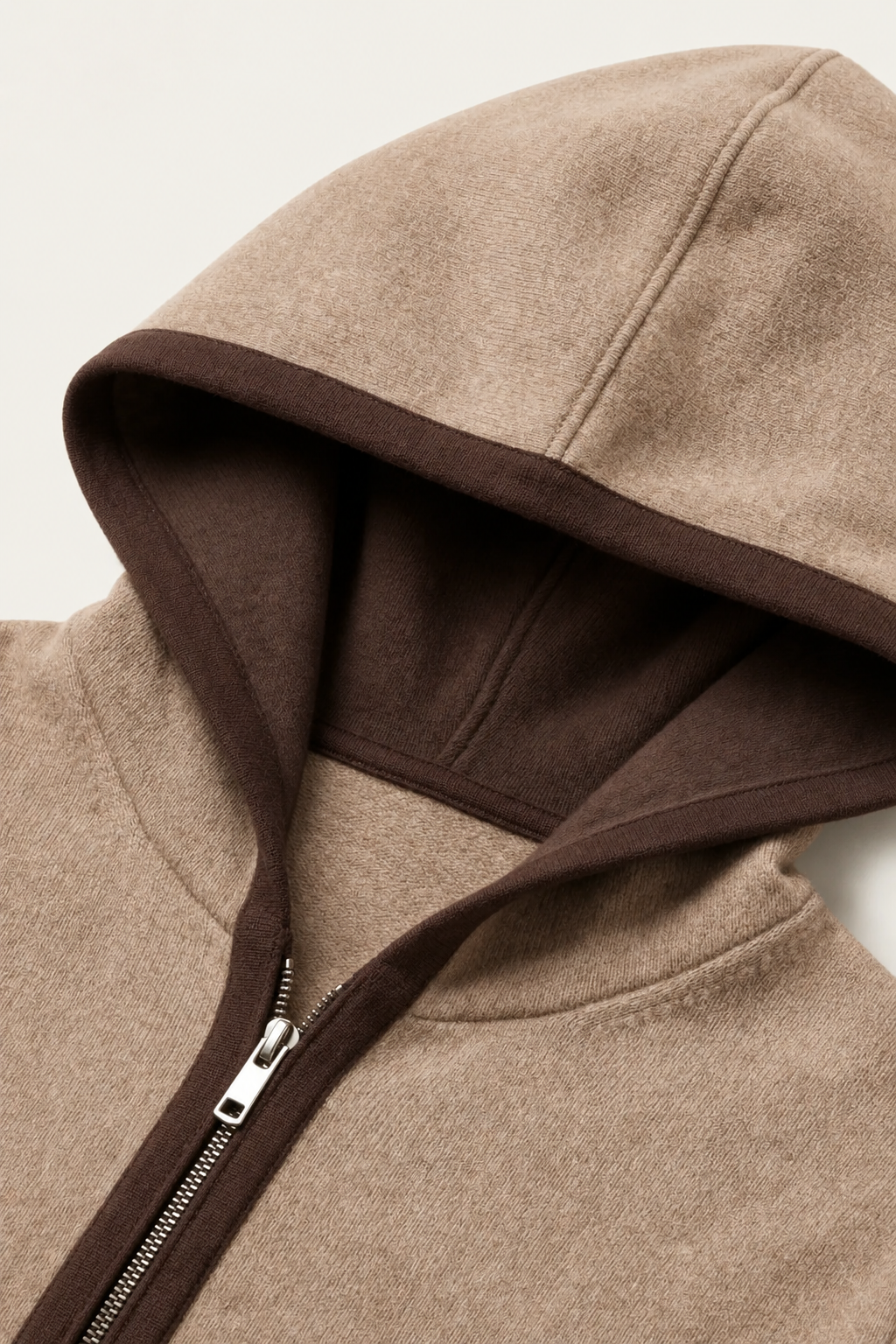 Kapuzenstrickjacke Braun / Dunkelbraun