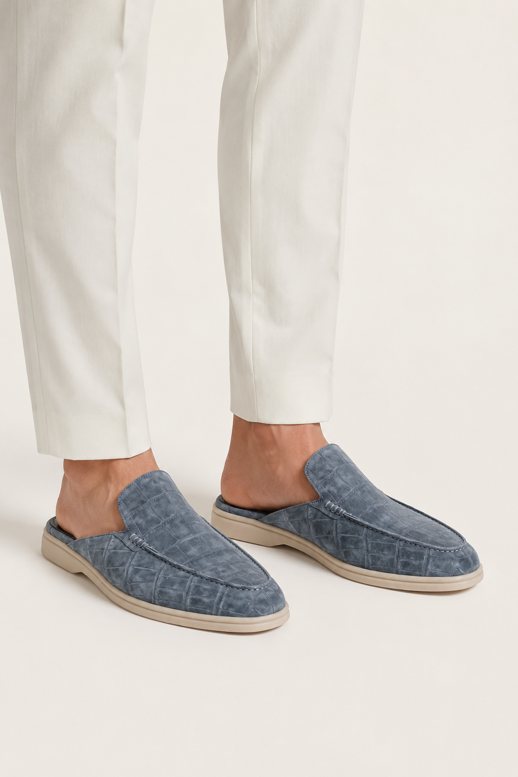 Croco Mule Glanzschwarz