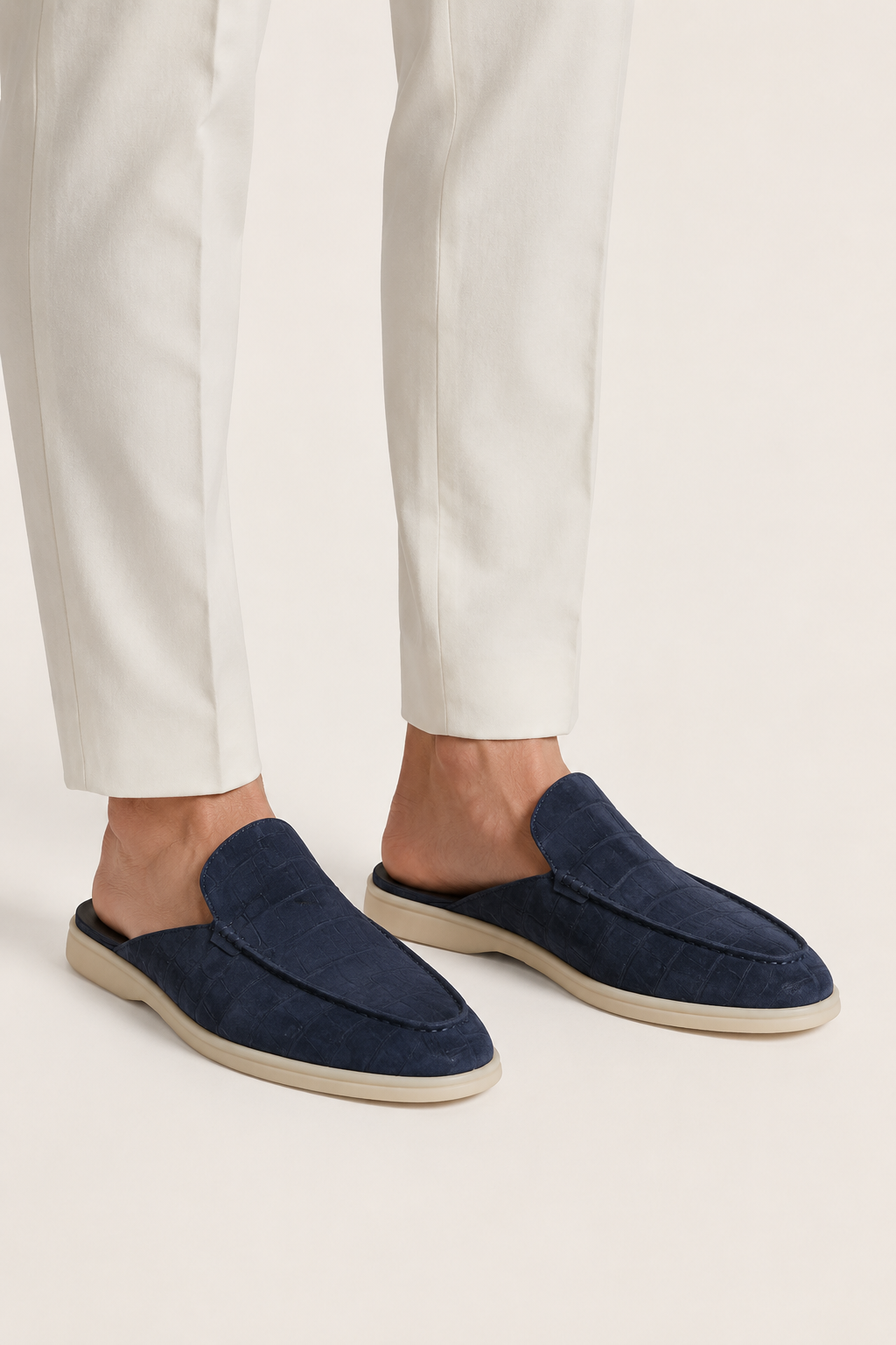 Croco Mule Glanzschwarz