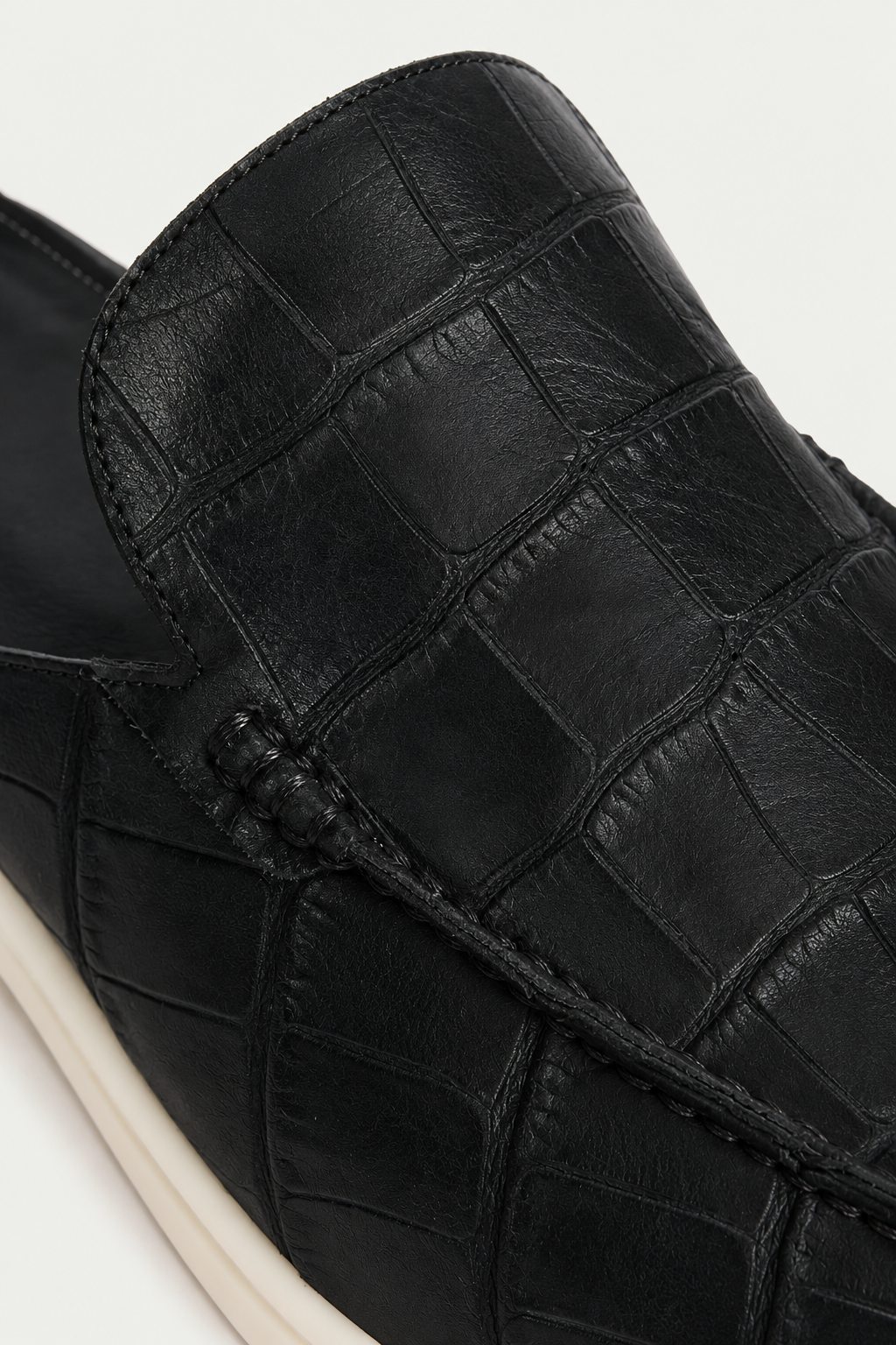 Croco Mule Glanzschwarz