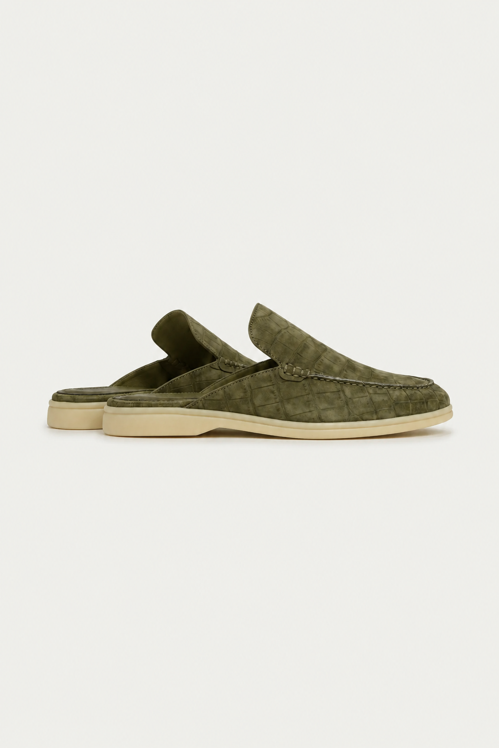 Croco Mule Glanzschwarz