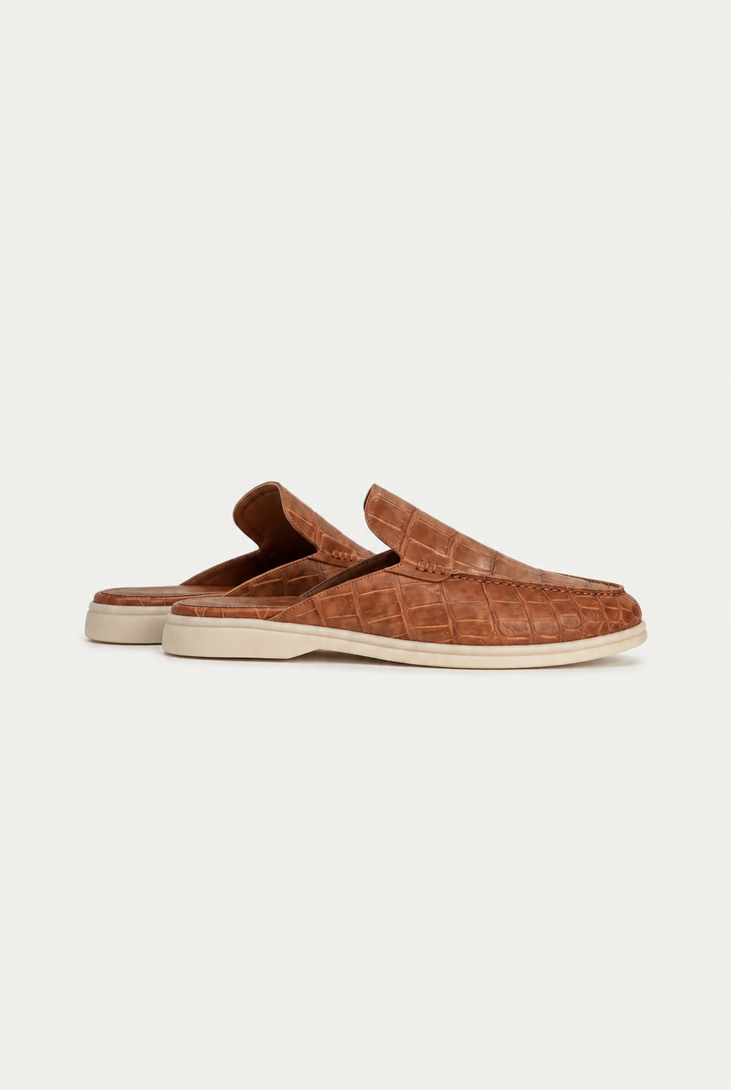 Croco Mule Glanzschwarz