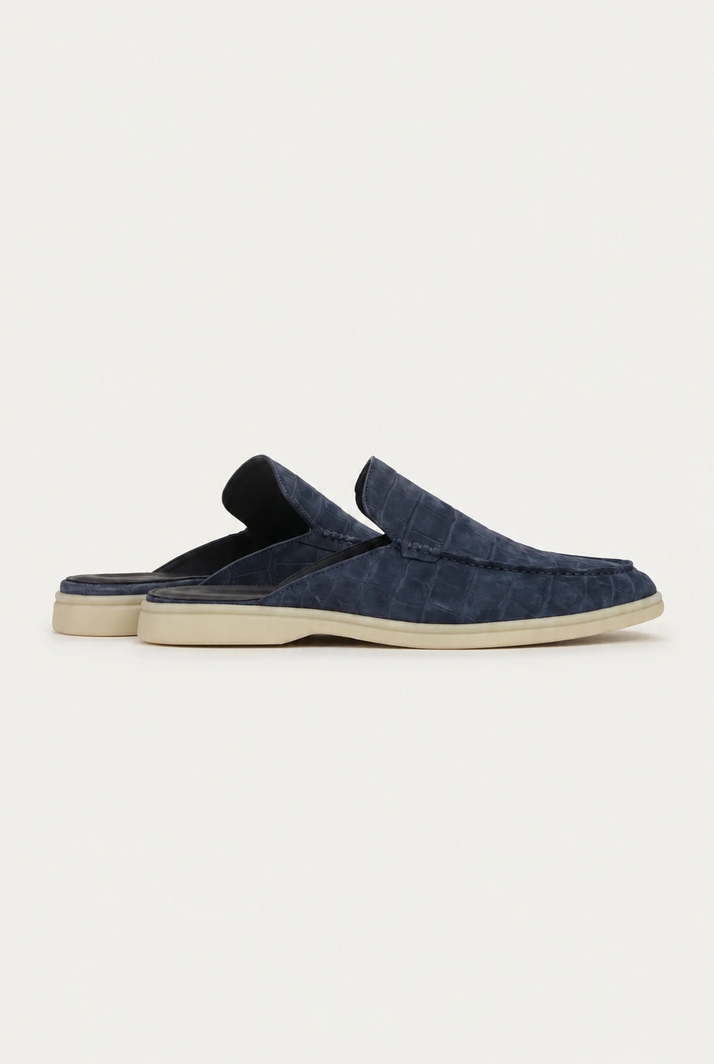 Croco Mule Glanzschwarz
