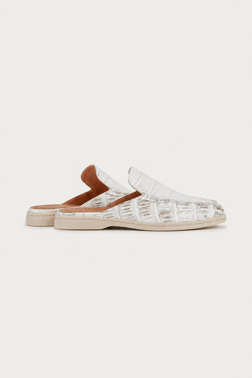 Croco Mule Glanzschwarz