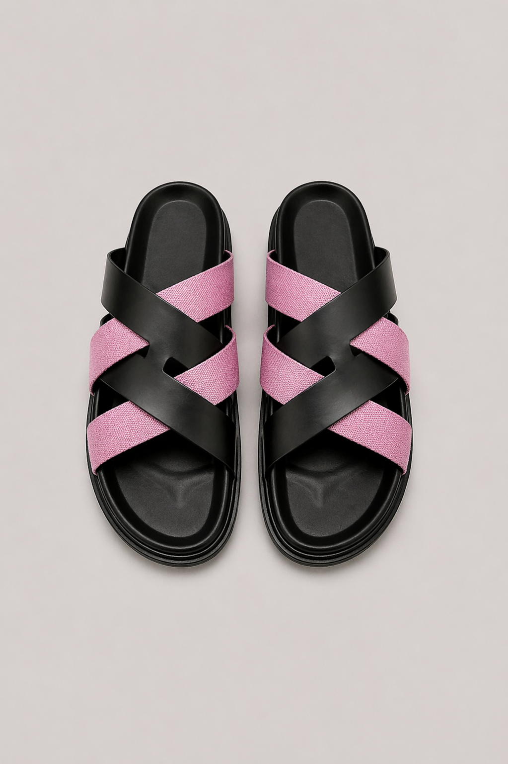 Alviro Sandale Nr. 1 Schwarz/Pink