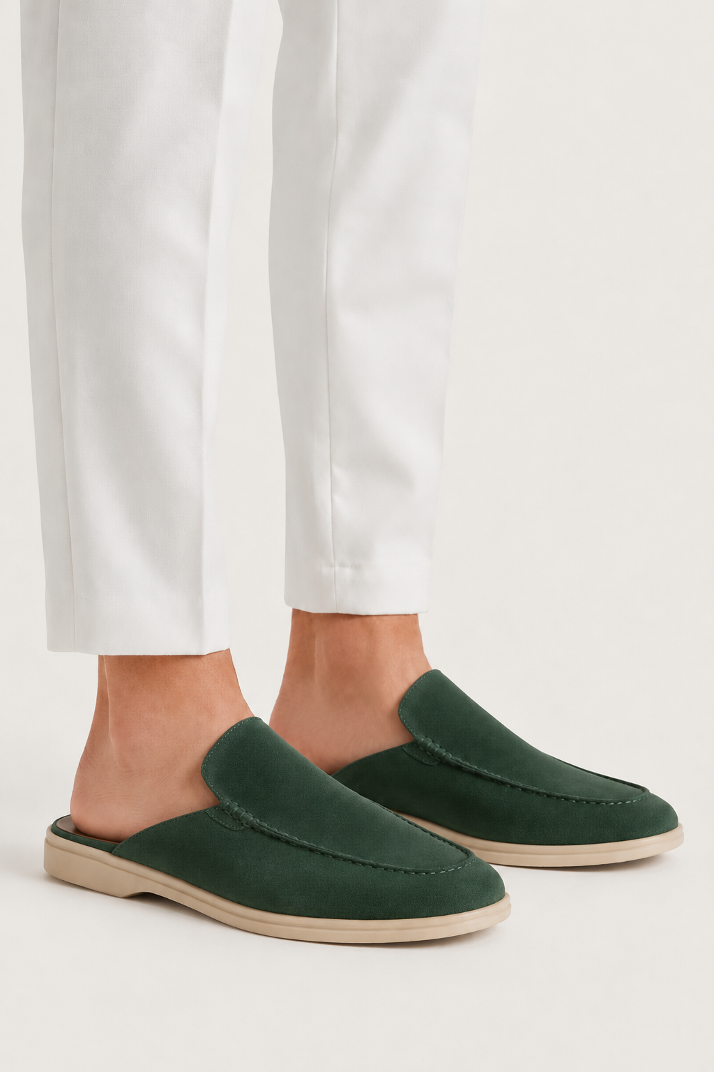 Ancestral Suede Mule Waldgrün