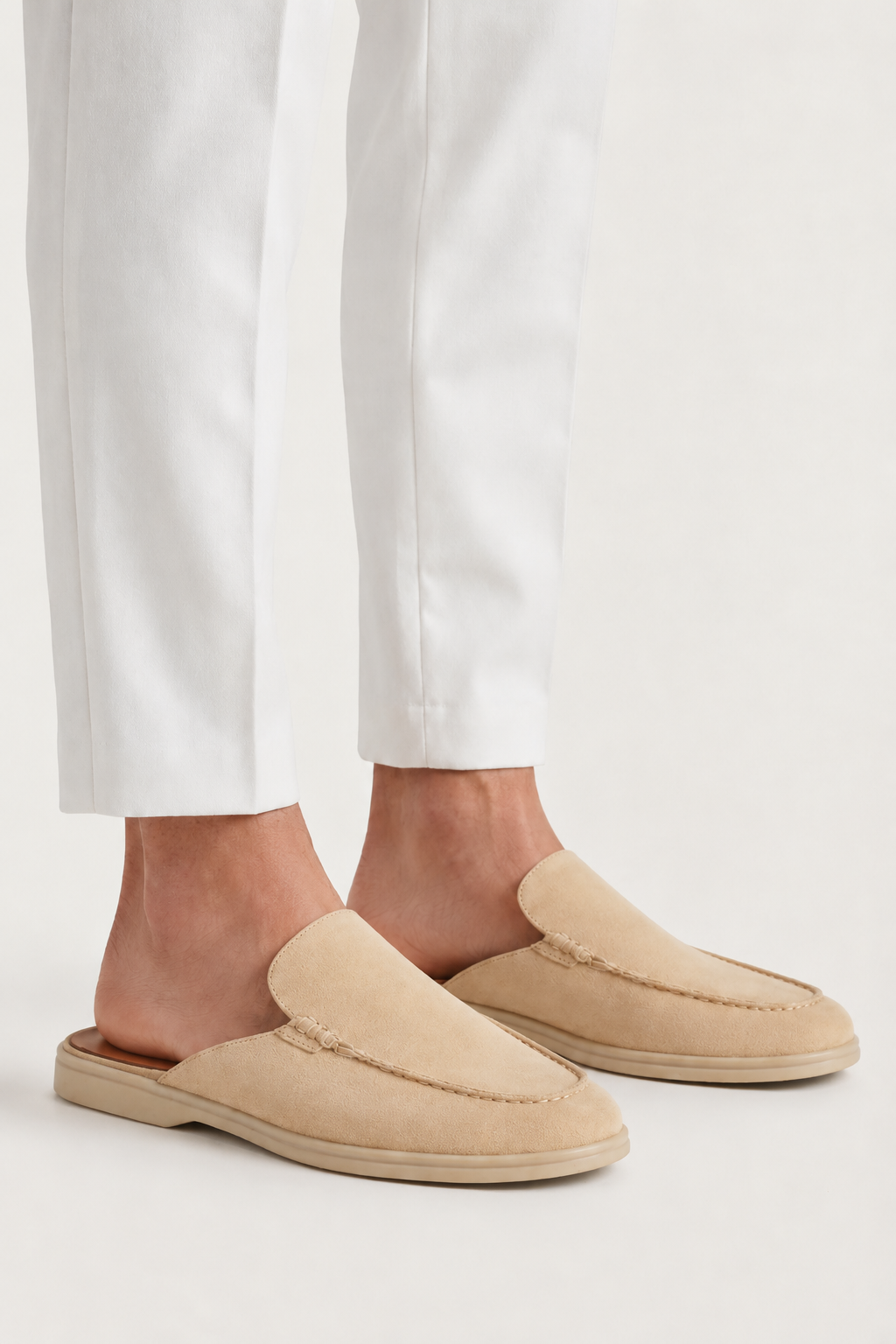Ancestral Suede Pantolette Beige