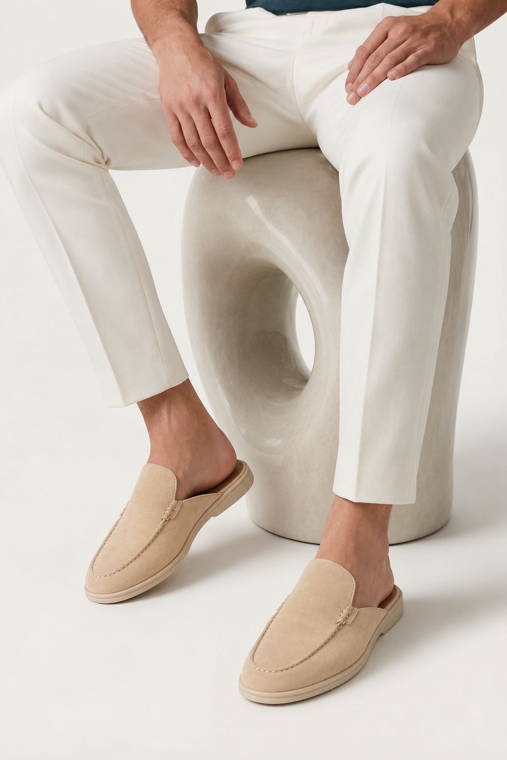 Ancestral Suede Pantolette Beige