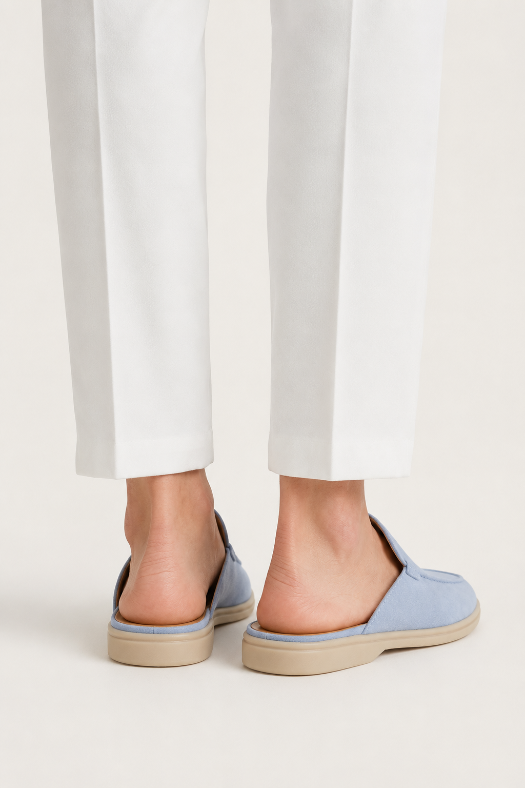 Ancestral Suede Pantolette Hellblau