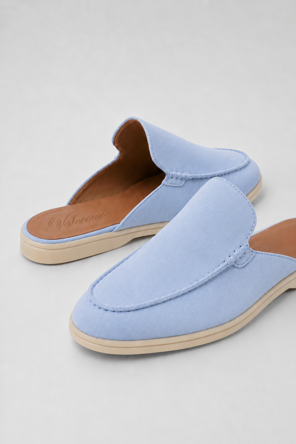 Ancestral Suede Pantolette Hellblau
