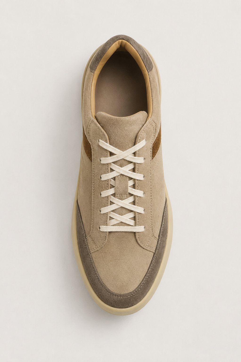 Verona Wildleder-Sneaker Beige/Dunkelbraun