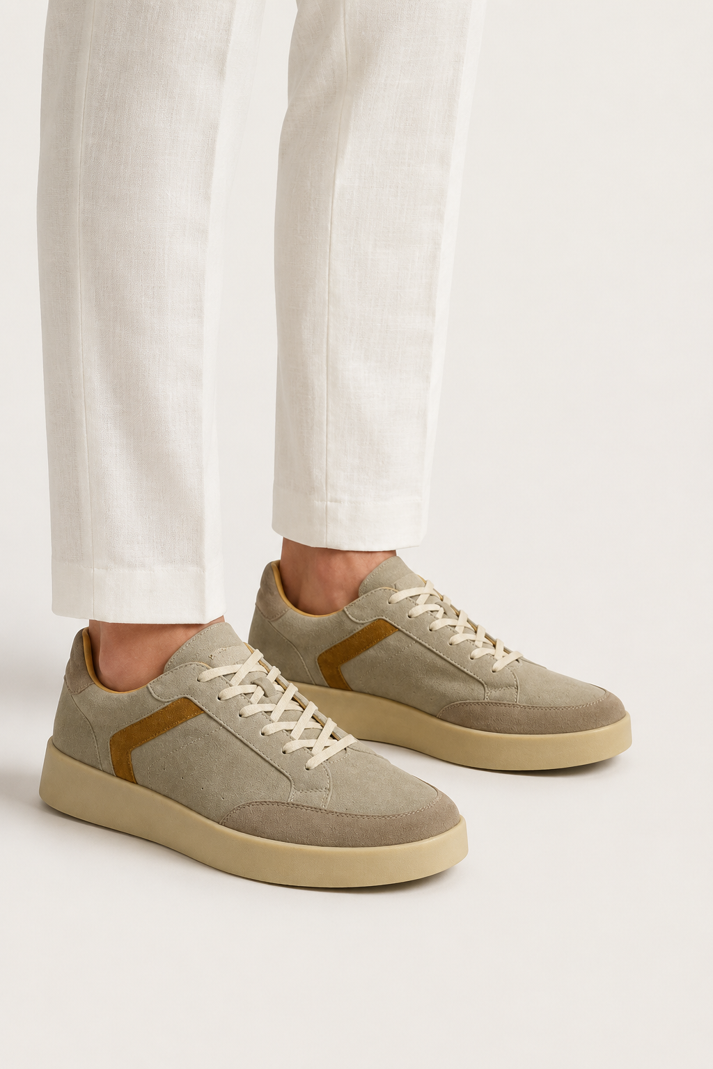 Verona Wildleder-Sneaker Olive/Beige