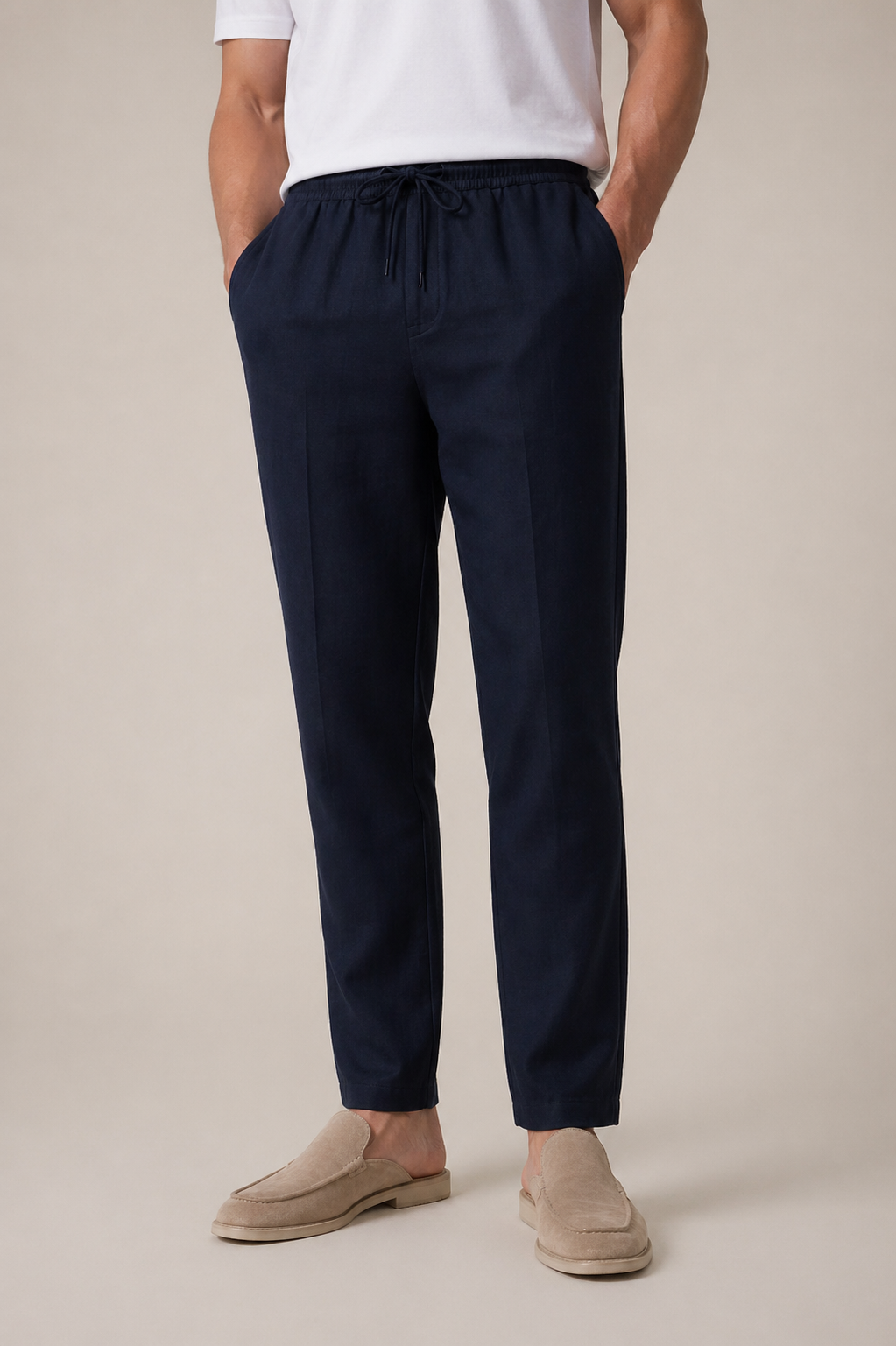 Leinenhose Bayside Marineblau