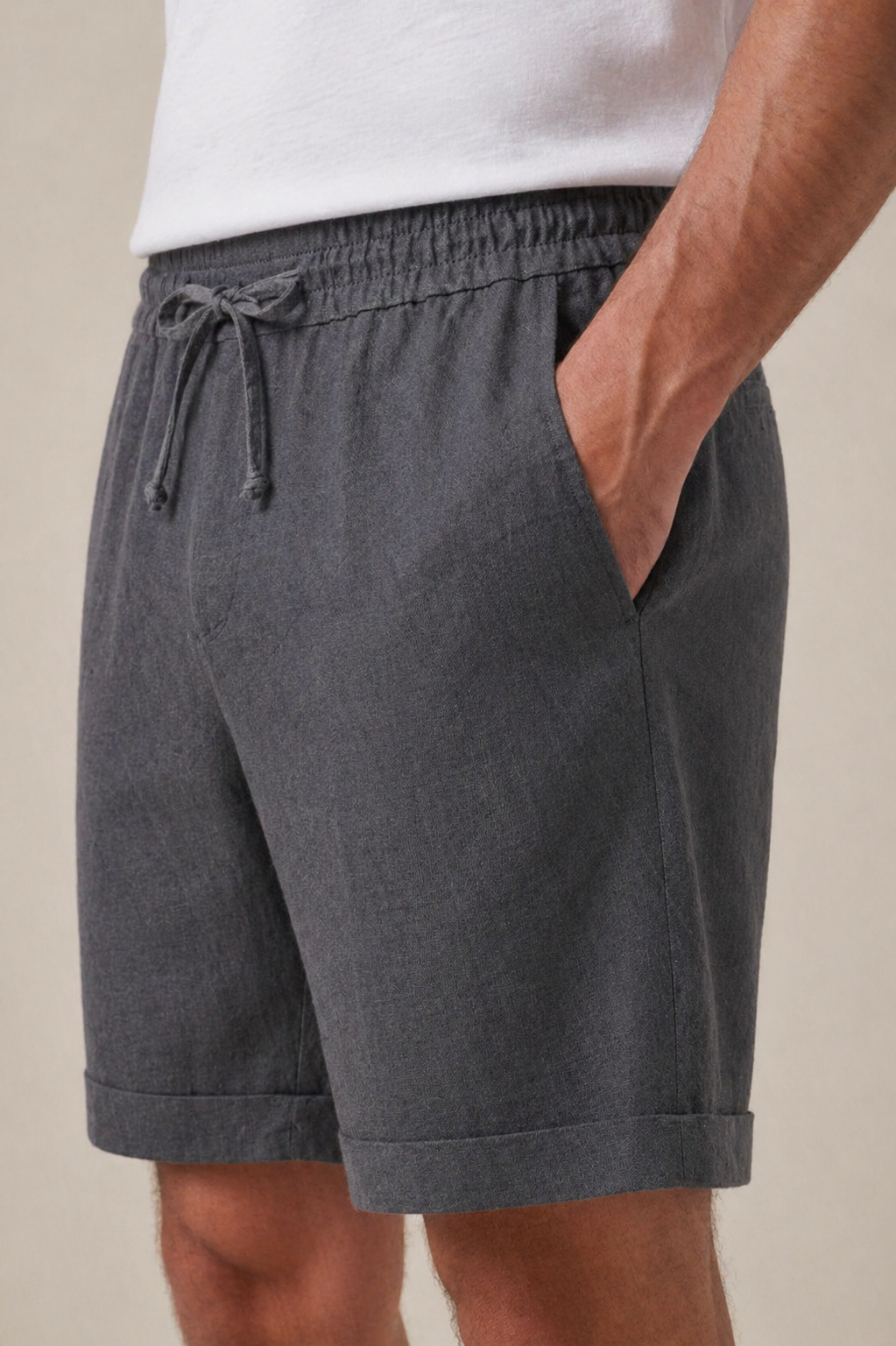 Graue Leinen-Bermudas "Bayside"