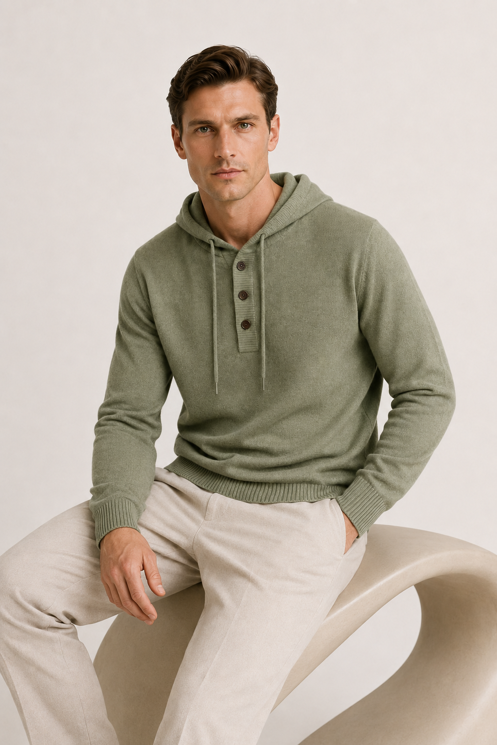 Siena Merino Hoodie Sage Green