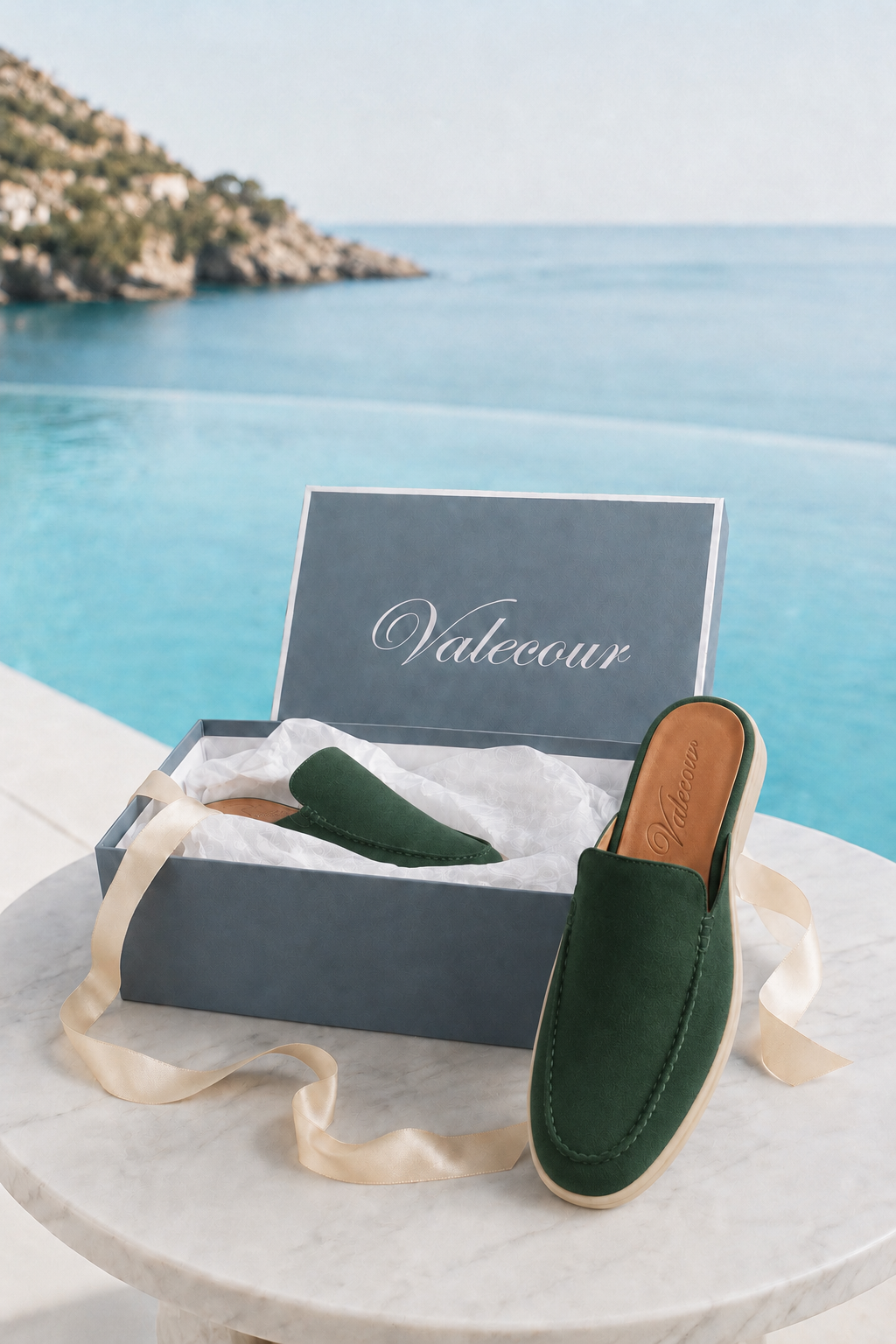 Ancestral Suede Mule Waldgrün