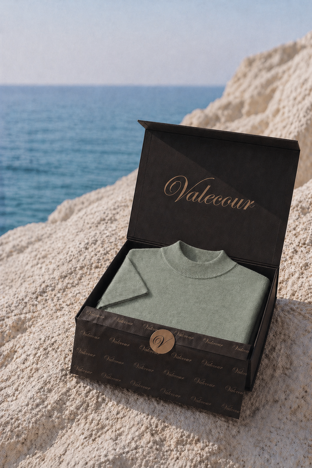 Azure Strick-T-Shirt Salbeigrün