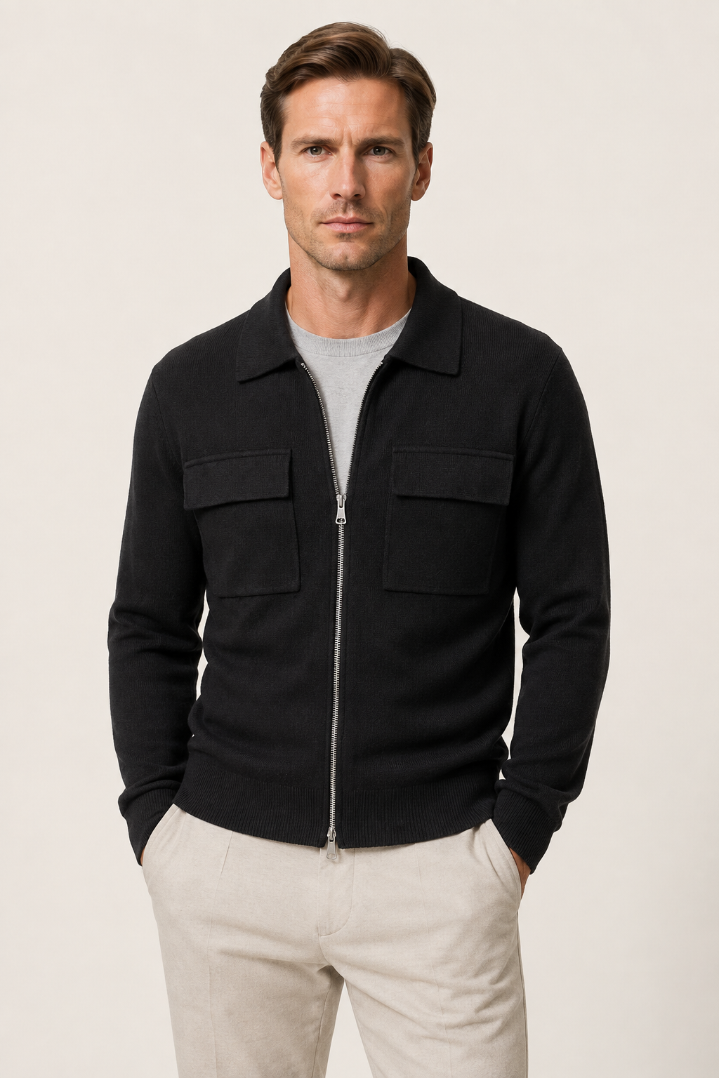 Venturi Merino Cardigan Black