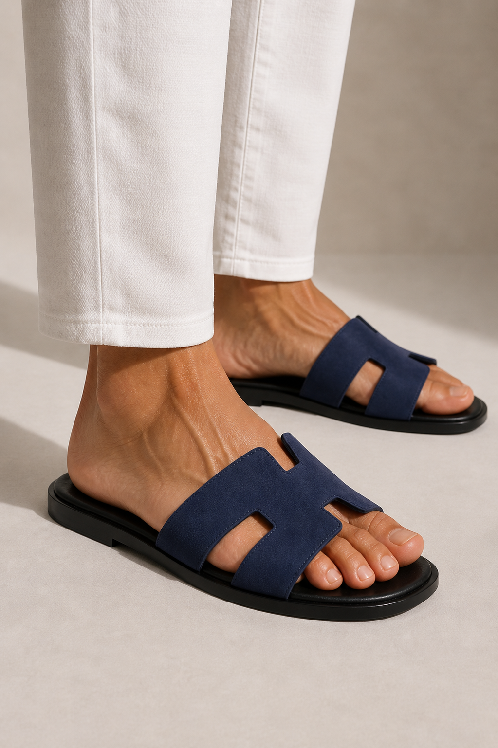 Valero Wildledersandale Navy