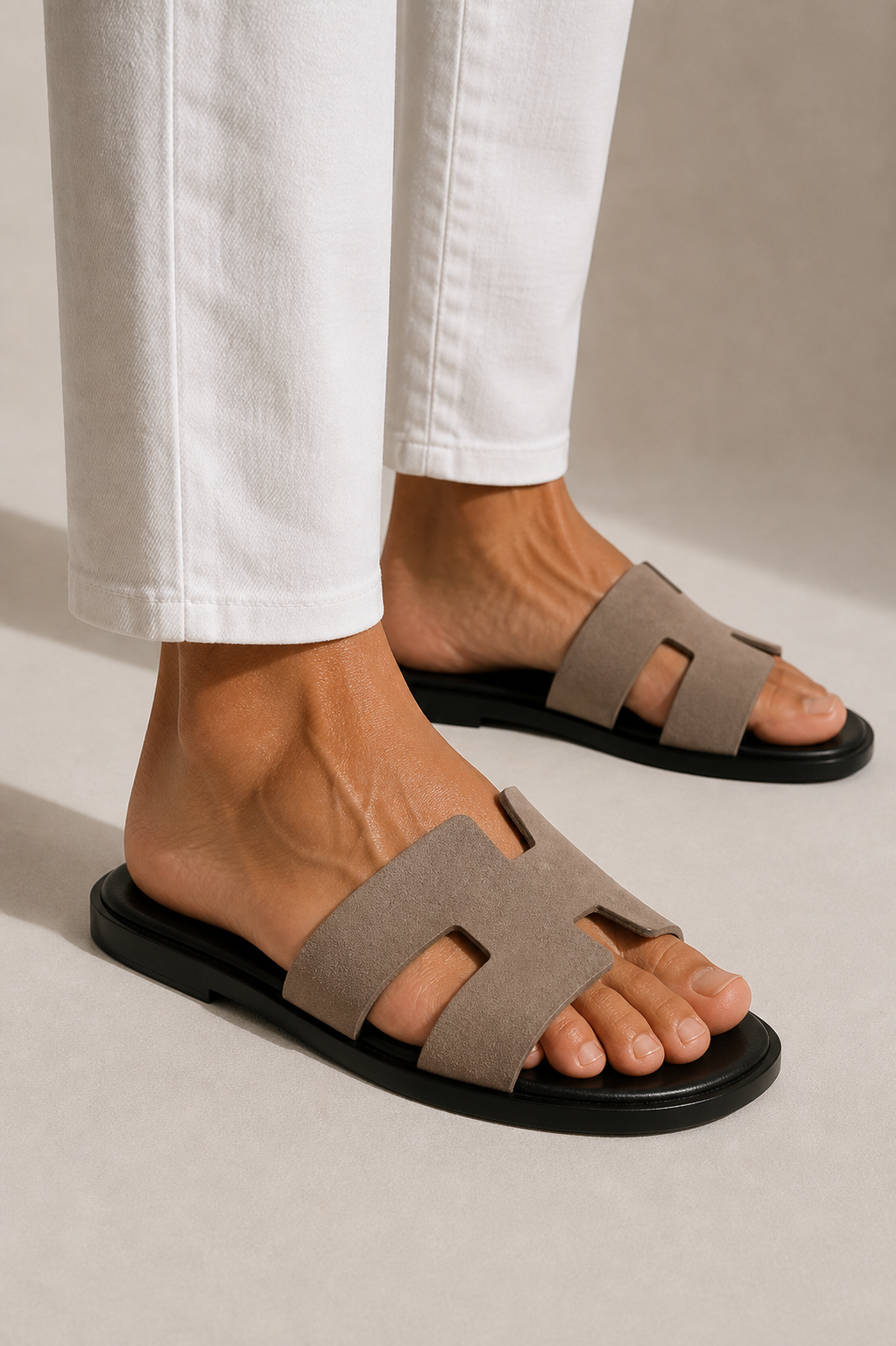 Valero Wildleder Sandale Taupe